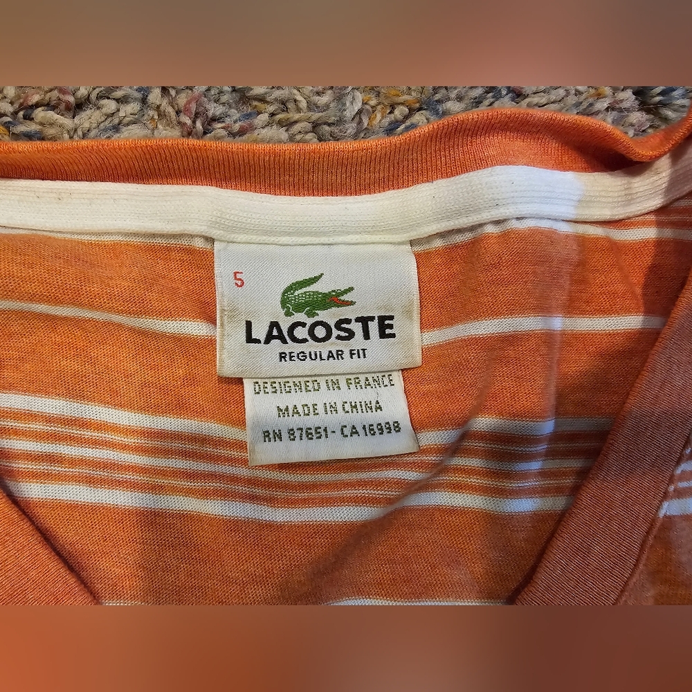Men 2 Lacoste Shirts T-shirt & Polo Size 5 L NWT - Picture 8 of 9